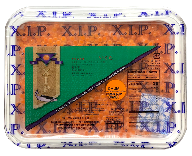 XIP Chum Salmon Caviar #1 (orange) 1kg per lb $42.00