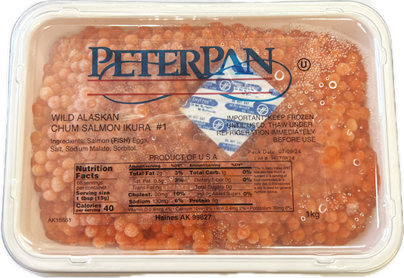 PeterPAN Chum #1 Salmon Caviar 1kg per lb $41.00