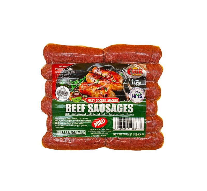 Premium HALAL Beef Sausage MILD 12pcs/1lb $8.95