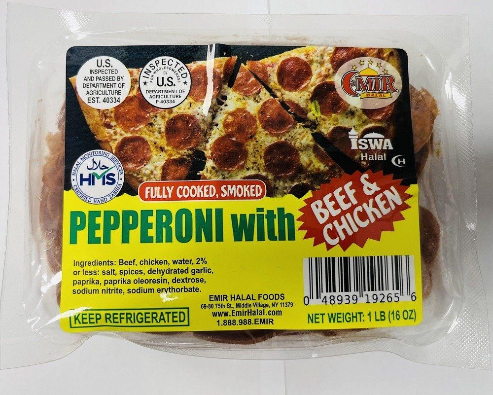 Premium HALAL Pepperoni with Beef &amp; Chicken (Sliced) 1 lb