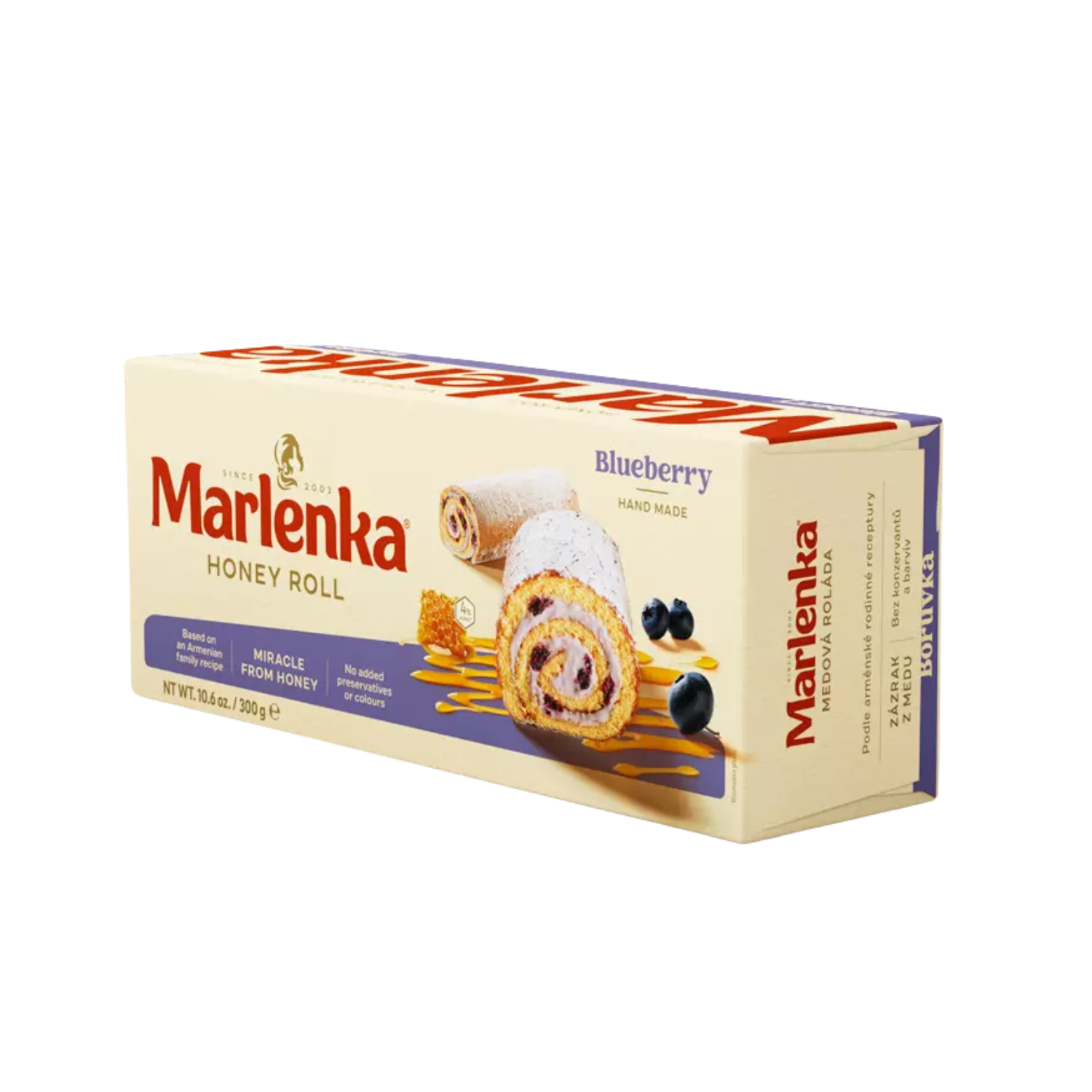 Marlenka Honey Roll with Blueberries $9.50