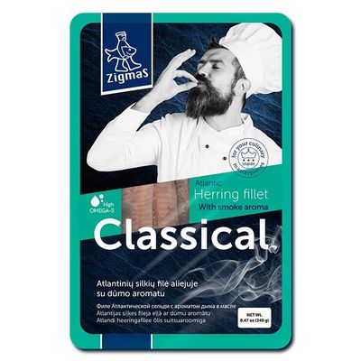 Classical Zigmas Herring Fillet With Smoke Aroma in Oil 240g $2.50