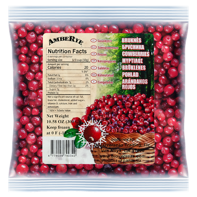 AmbeRye Cowberries (Brusnika) Deep Frozen 300g  $2.50