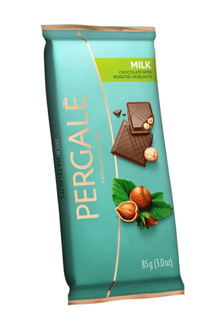 Milk Chocolate Pergale With Whole Hazelnuts 100g $2.40