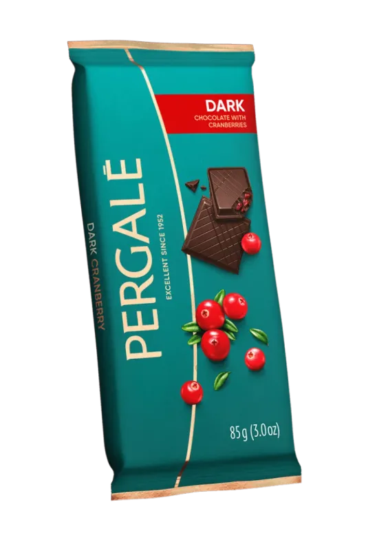 Dark Chocolate With Cranberries Pergale 85g $2.40