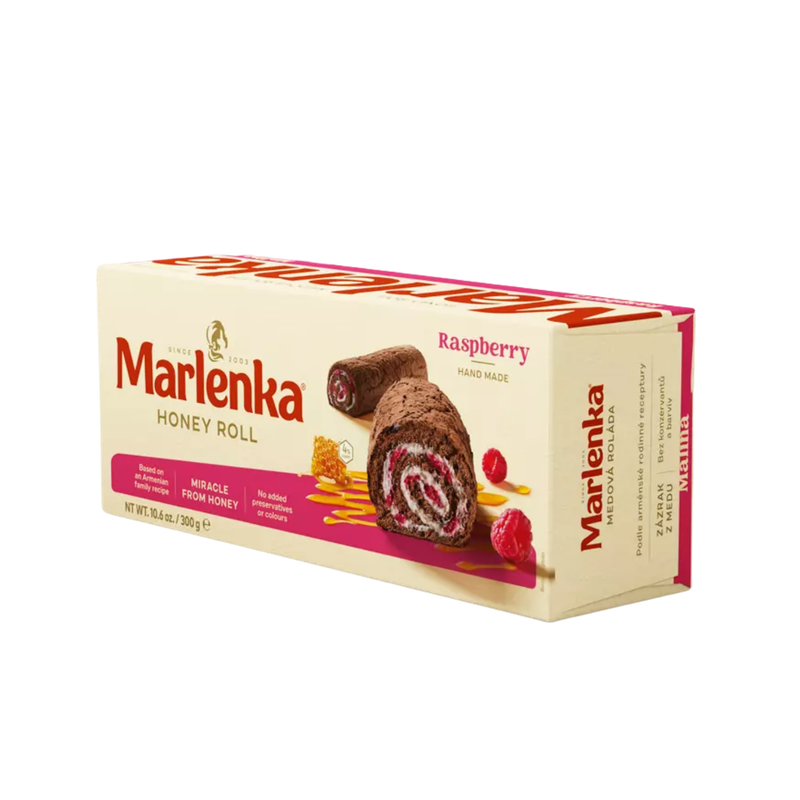 Marlenka Honey Roll with Cocoa &amp; Raspberries $10.50