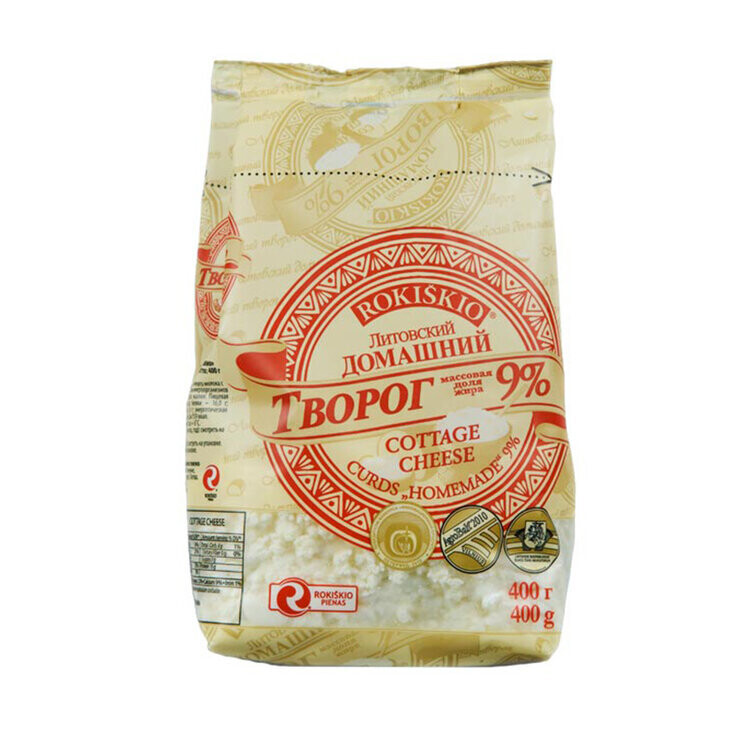 Rokiskio Homestyle Farmer Cheese 9% Fat 400g $3.95