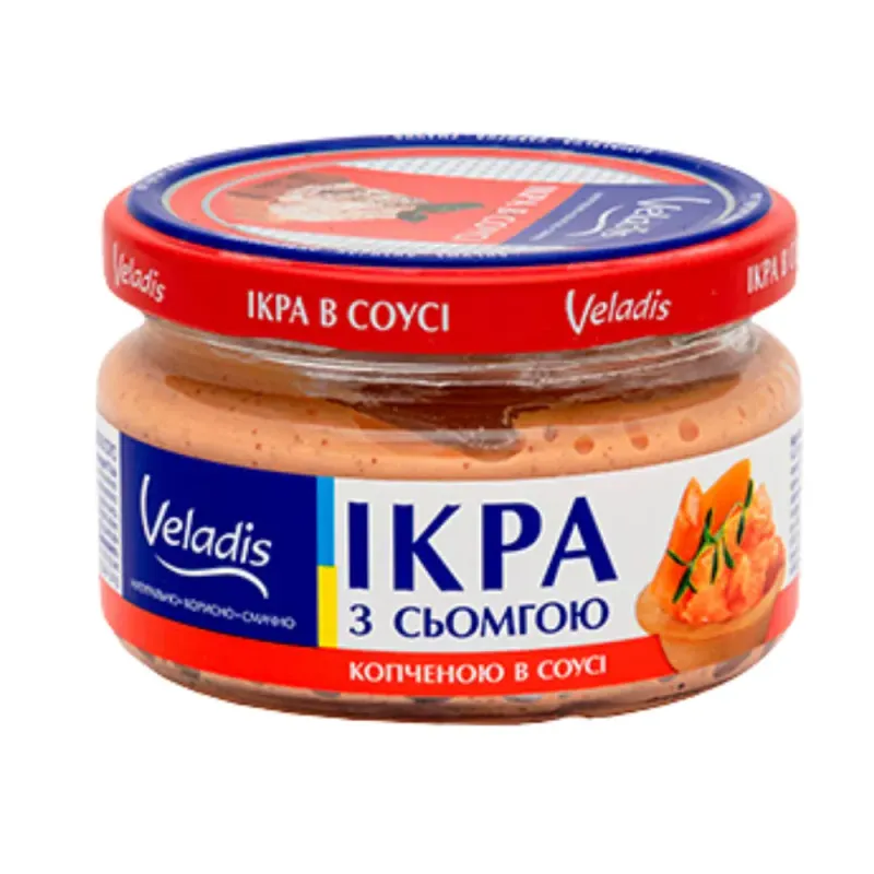 Capelin Roe in sauce with Smoked Salmon Pieces $2.15