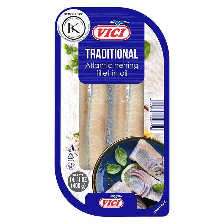 Vici Herring Fillet Traditional in Oil 400g $4.15 new