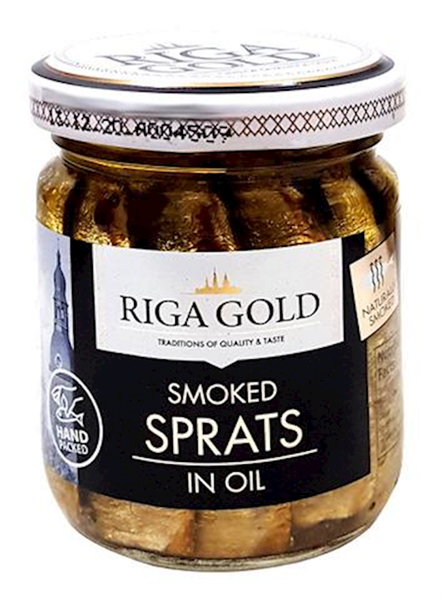 Riga Gold Smoked Sprats in Olive Oil  100g $1.75