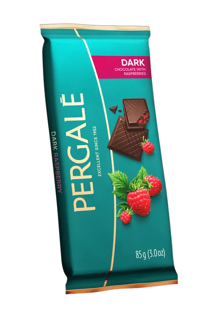 Dark Chocolate With Raspberries Pergale 85g $1.60