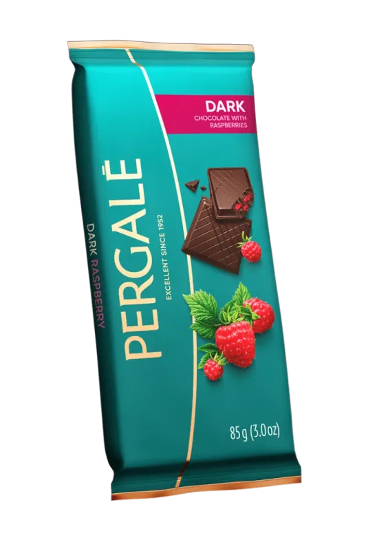 Dark Chocolate With Raspberries Pergale 85g $1.60