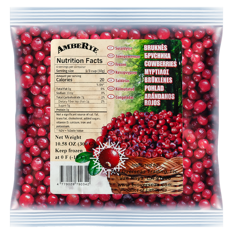 AmbeRye Cowberries (Brusnika) Deep Frozen 300g  $3.65