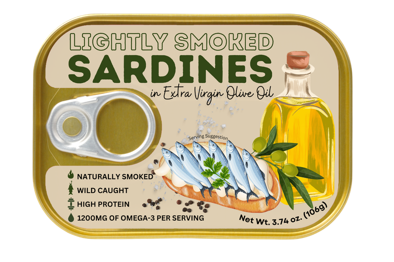 Lightly Smoked Sardines in Extra Virgin Olive Oil $2.20 new