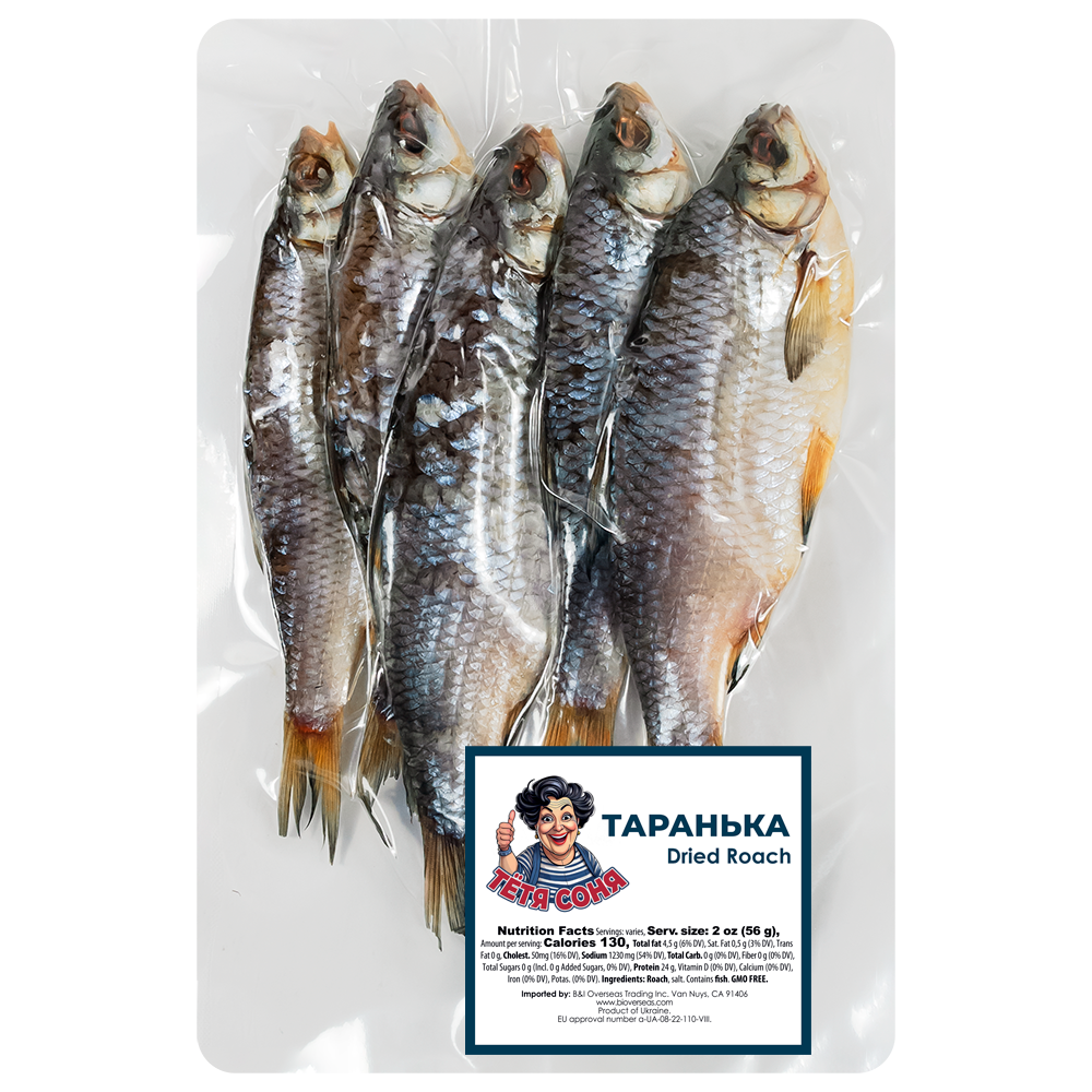 "Aunt Sonya" Taranka Dried Fish  head on 2.5kg VP (5.5lb) Ukraine VP $7.50lb
