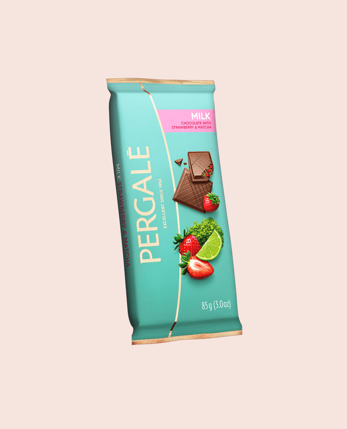 Milk Chocolate with Strawberries And lime Matcha $1.75