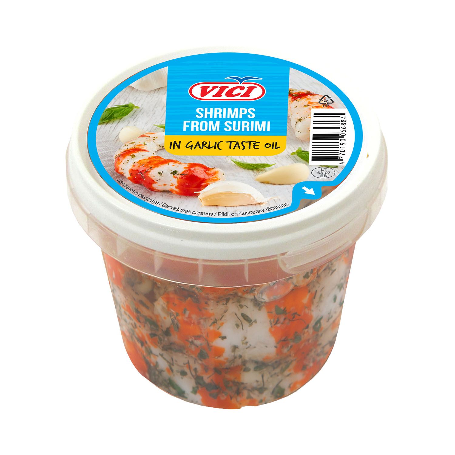 Vici Formed large surimi shrimps in garlic oil $4.25
