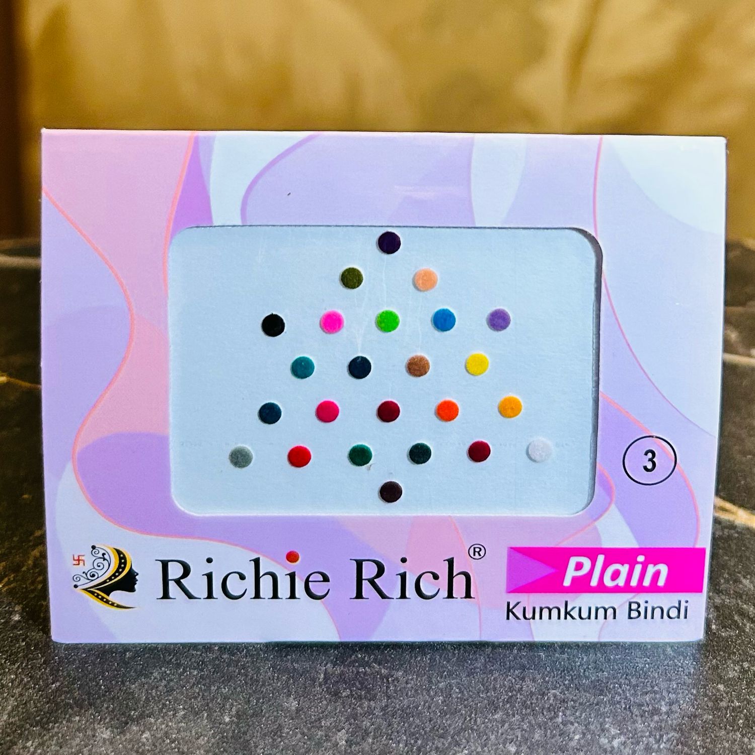 Bindiya's meerdere kleuren rond 3mm 24 stuks