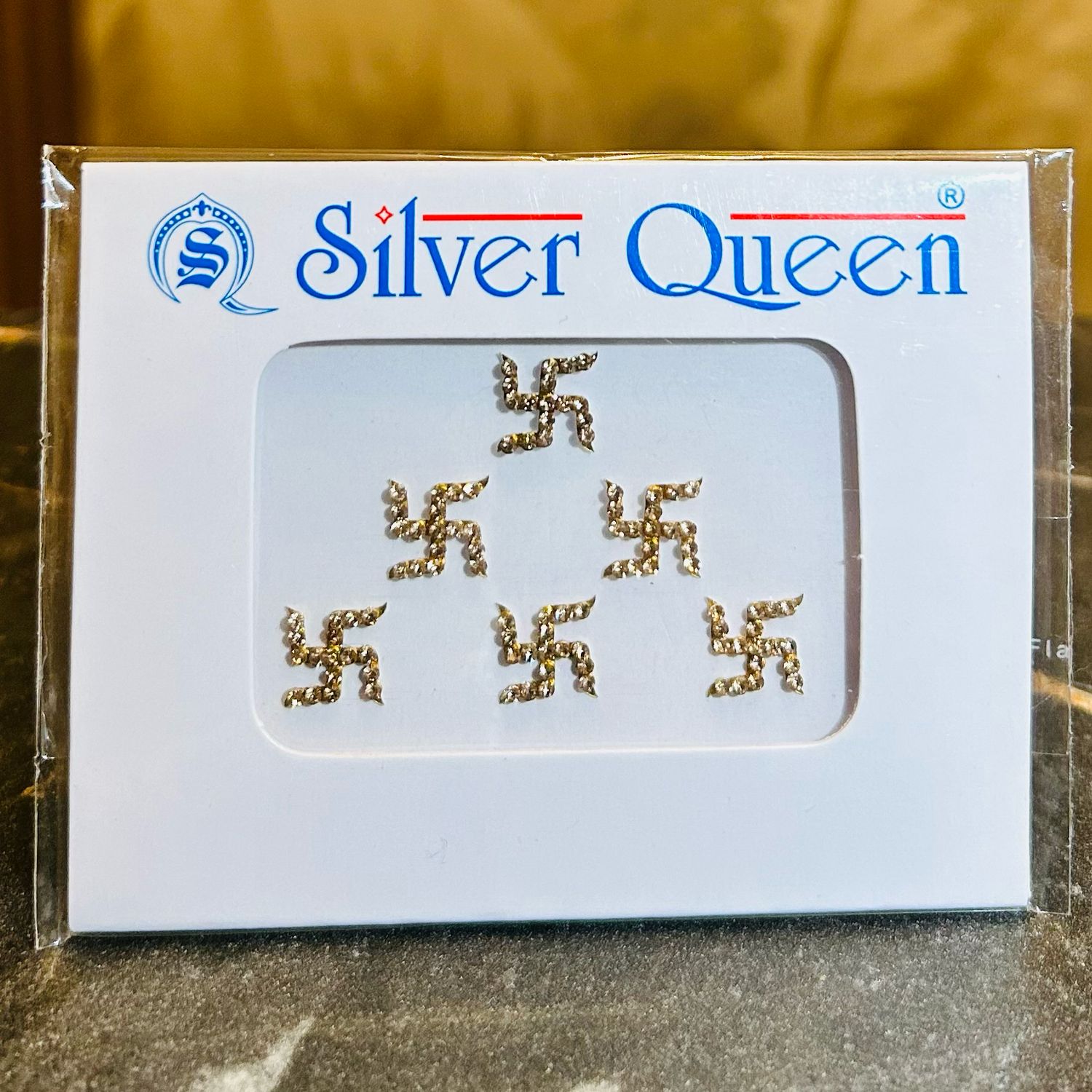 Bindiya Swastika goudkleurig (6 stuks)