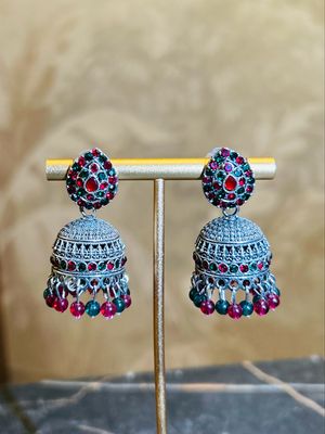 Jhumka midden meerkleurig