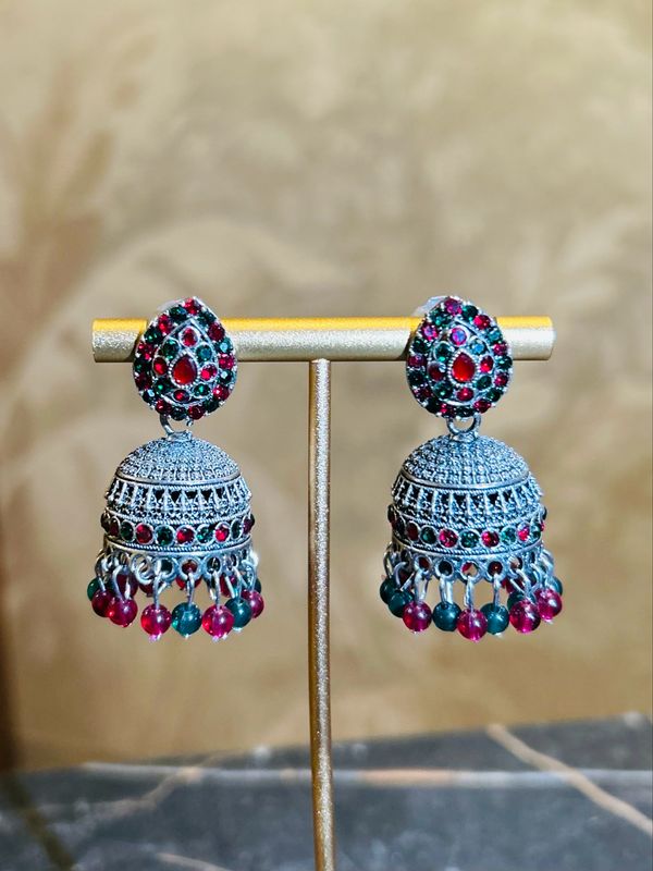 Jhumka midden meerkleurig