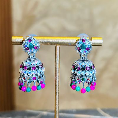 Jhumka midden meerkleurig