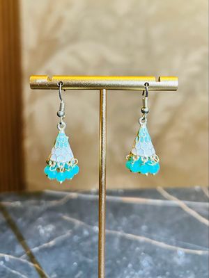 Jhumka klein turqouise wit