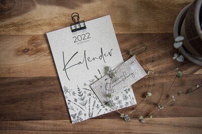 Kalender 2022 mit Wildkräutersamen Kalender 2022 mit Wildkräutersamen