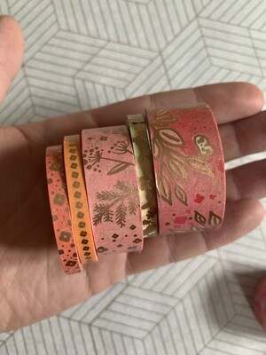 gold-pink flowers – 10m washitape set gold-pink flowers – 10m washitape set