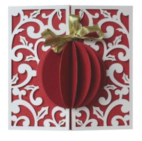 3 D Weihnachtkarte mit Kugel