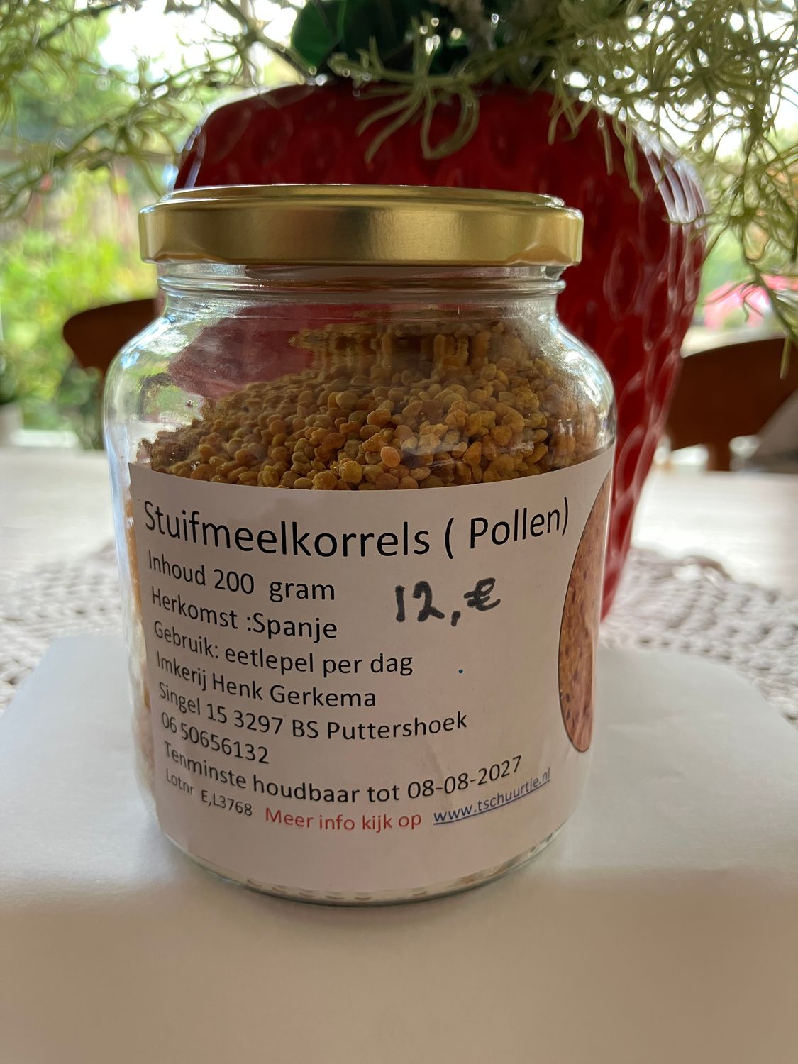 Stuifmeel korrels 200 gram 12,00/300.gram 15,00 500.gram/ 22,50  1000/.gram 43,00