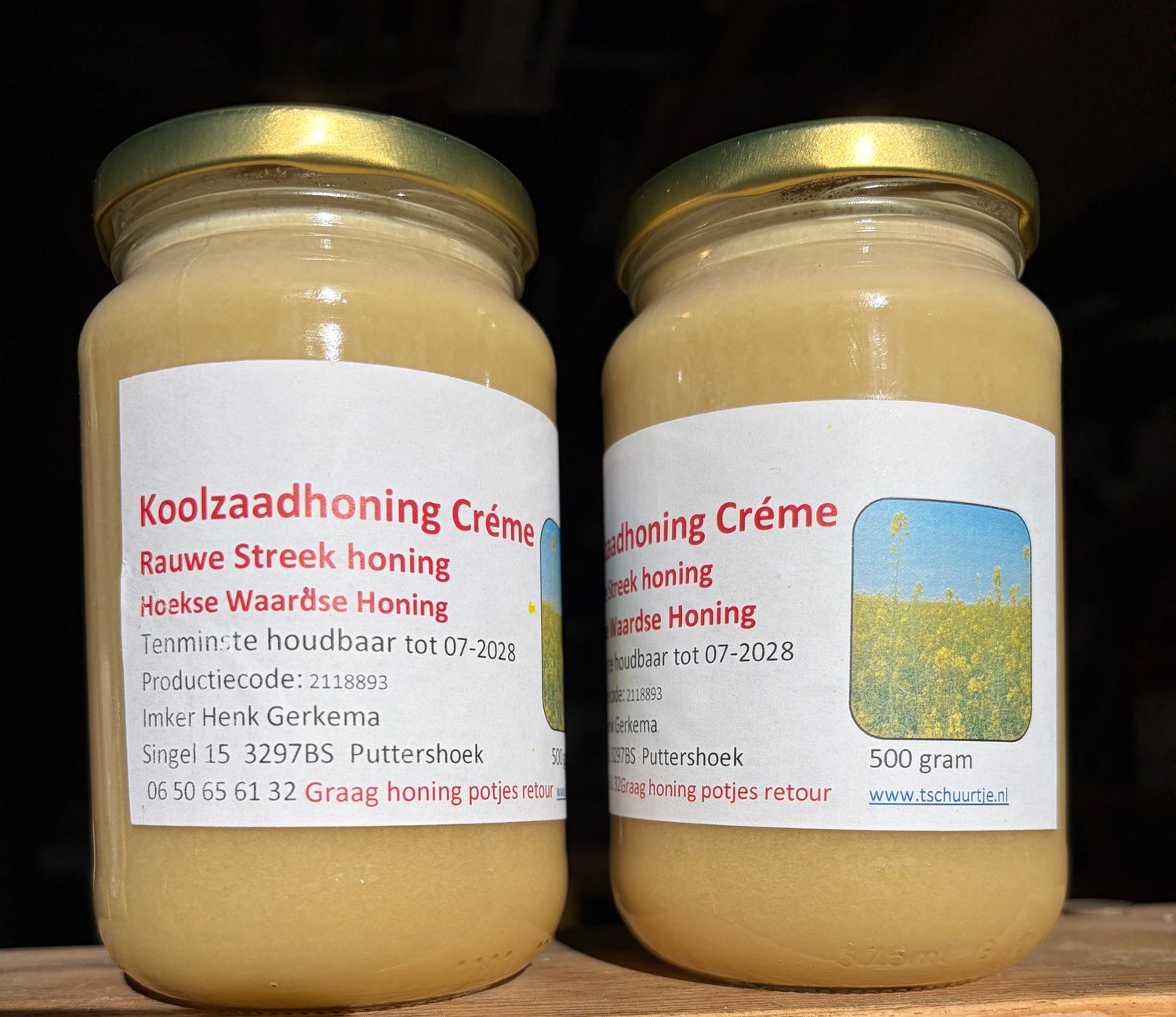 Koolzaad honing Créme 500 gr Rauwe streek honing