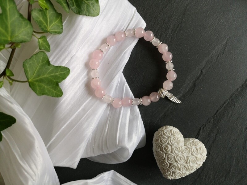 Edelstein-Armband „Rosenquarz“