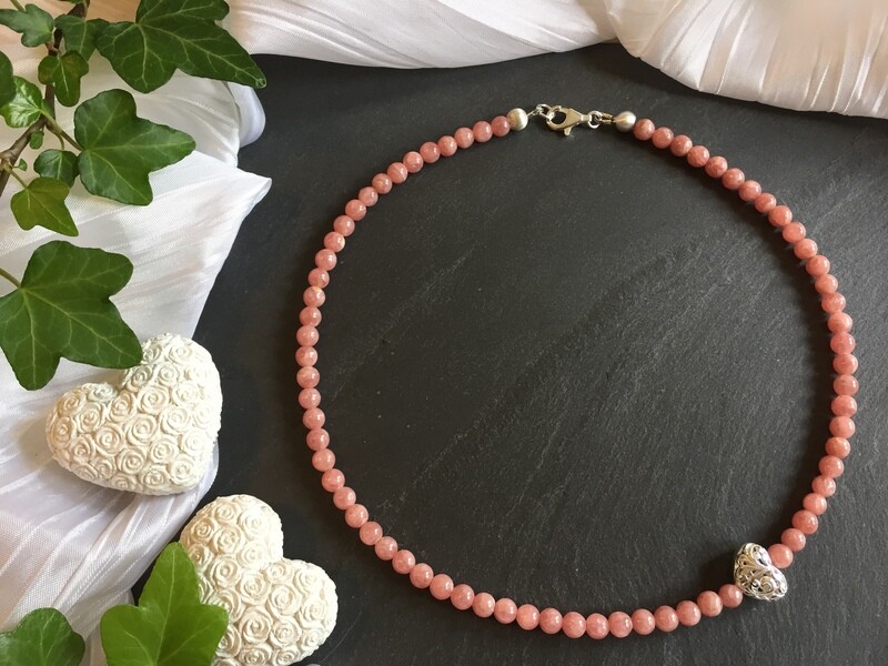 Edelstein-Halskette „Rhodochrosit“
