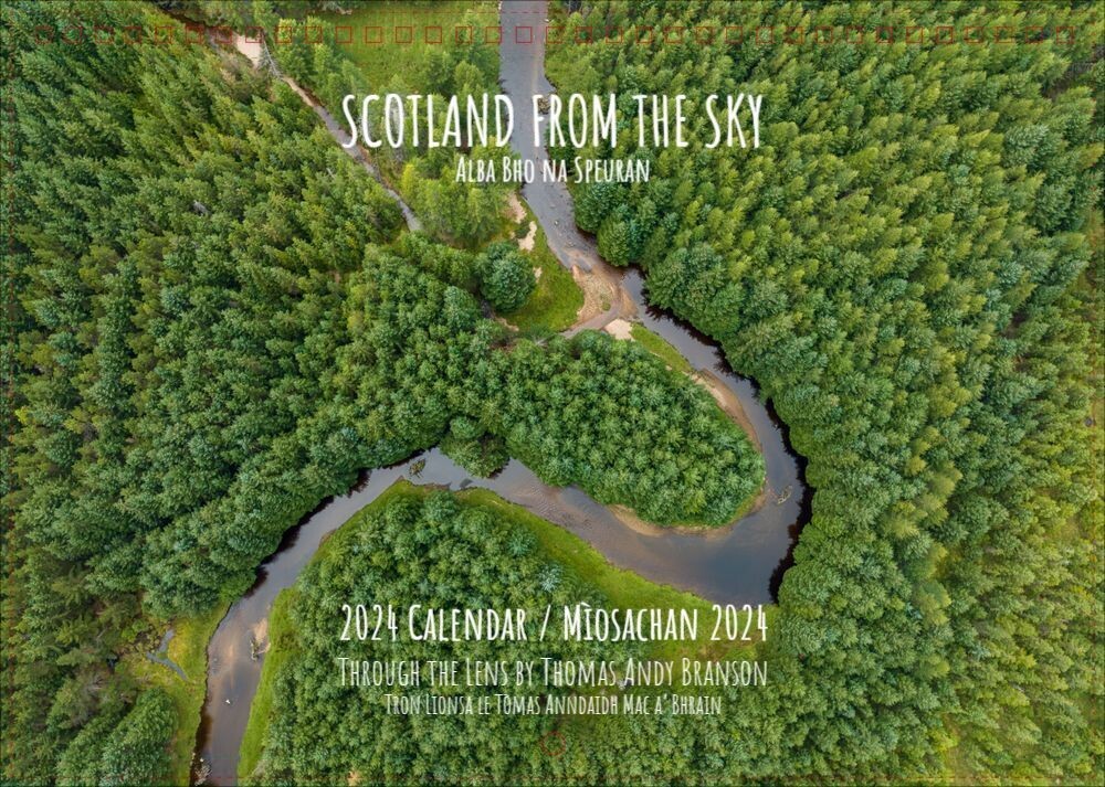 2024 Wall Calendar – Scotland From the Sky (A3 Double Page, Limited Edition, English and Gaelic)
