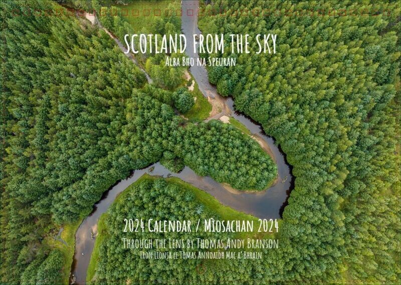 2024 Wall Calendar – Scotland From the Sky (A3 Double Page, Limited Edition, English and Gaelic)