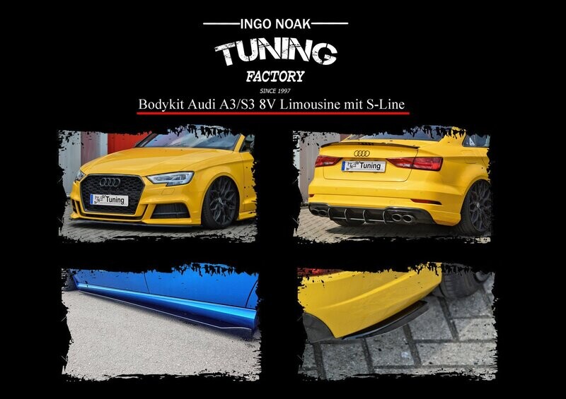Bodykit für Audi A3 8V mit S-Line + S3 Limousine+Cabrio Bj.2016- Bodykit für Audi A3 8V mit S-Line + S3 Limousine+Cabrio Bj.2016-