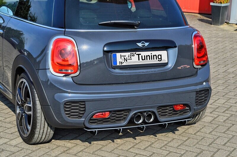 Gefräster Heckansatz mit Finnen für Mini Cooper JCW F55 F56 ab Bj. 2014- Gefräster Heckansatz mit Finnen für Mini Cooper JCW F55 F56 ab Bj. 2014-