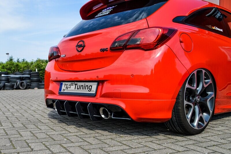 Gefräster Heckansatz mit Finnen V2 für Opel Corsa E OPC Gefräster Heckansatz mit Finnen V2 für Opel Corsa E OPC