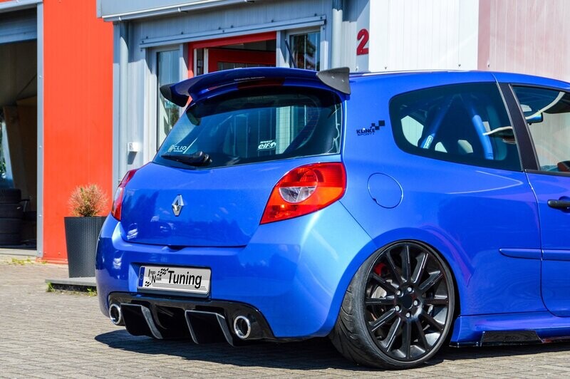 Gefräster Heckansatz Diffusor aus ABS für Renault Clio 3 Phase2 RS Gefräster Heckansatz Diffusor aus ABS für Renault Clio 3 Phase2 RS