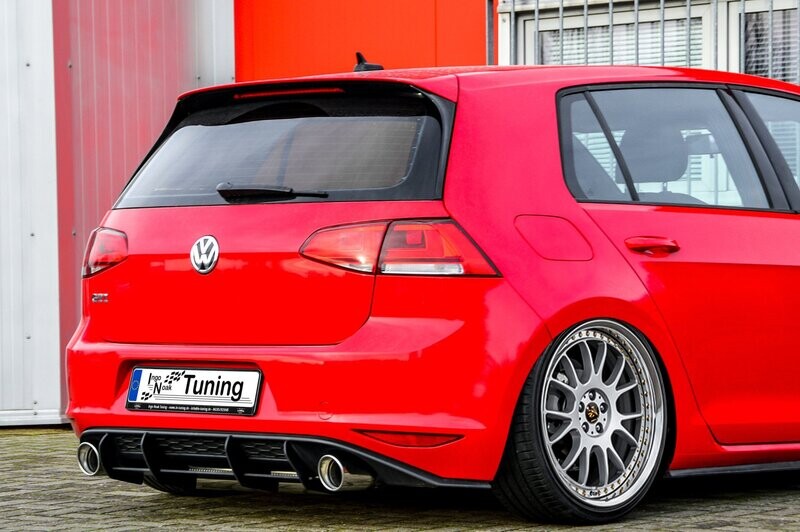 Gefräster Heckansatz mit Finnen V2 für VW Golf 7 GTI + GTD AU Gefräster Heckansatz mit Finnen V2 für VW Golf 7 GTI + GTD AU