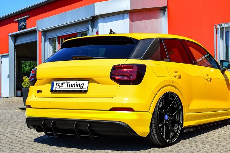 Gefräster Heckansatz mit Finnen für Audi Q2 Sport GA Gefräster Heckansatz mit Finnen für Audi Q2 Sport GA