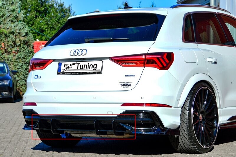 Gefräster Heckansatz mit Finnen für Audi Q3 F3 mit S-Line Gefräster Heckansatz mit Finnen für Audi Q3 F3 mit S-Line
