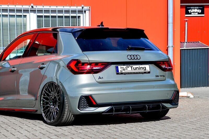 Gefräster Heckansatz ohne Endrohr für Audi A1 GB Sportback S-Line Gefräster Heckansatz ohne Endrohr für Audi A1 GB Sportback S-Line