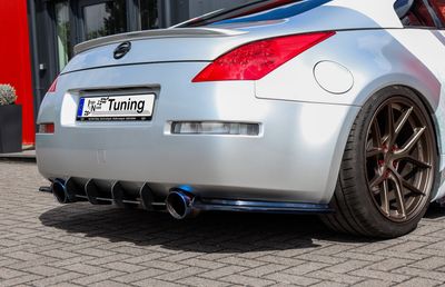 Gefräster Heckansatz mit Finnen aus ABS für Nissan 350Z Coupe+Roadster Gefräster Heckansatz mit Finnen aus ABS für Nissan 350Z Coupe+Roadster