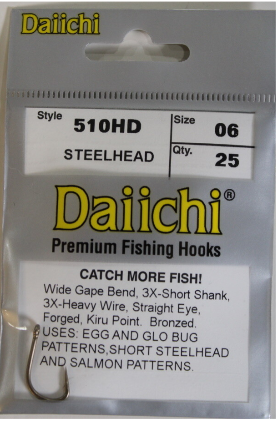 510HD Daiichi Steelhead Hook Sz6 100pk