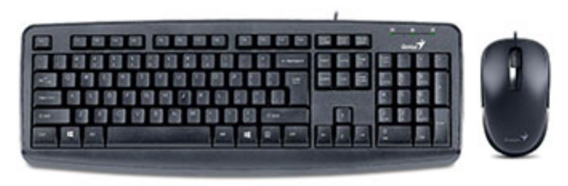 TECLADO Y MOUSE GENIUS KM-160 USB NEGRO, KIT CLASICO
