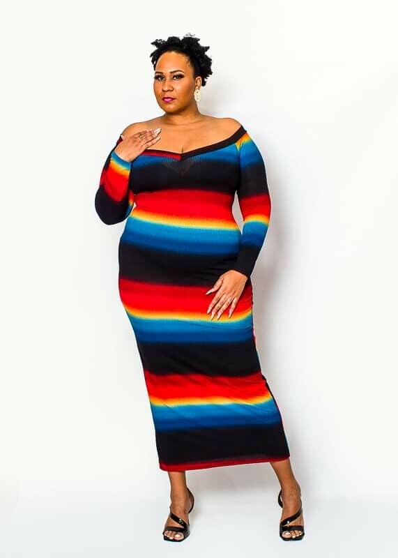 Gradient Bodycon Maxi