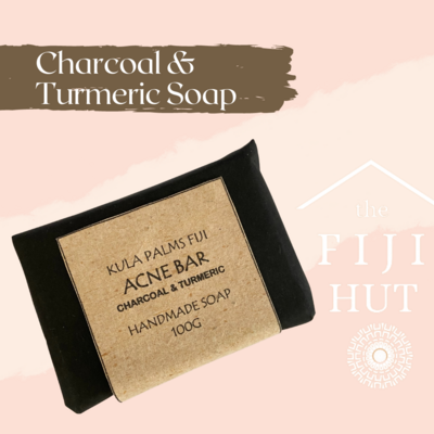 ACNE BAR - 
CHARCOAL &amp; TURMERIC SOAP - 100g