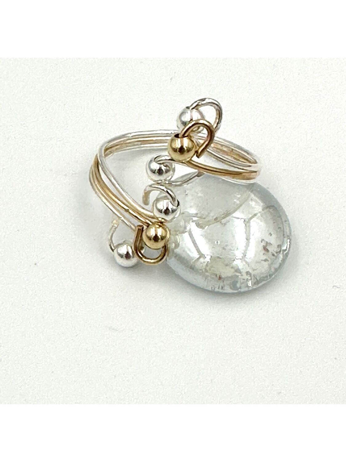 Silver and Gold filled 3 wire curl ring